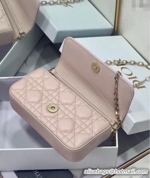 Buy Fashionable Dior My Dior - Dior Talk Phone Pouch in Cannage Lambskin Leather 9134 Powder Pink 2025