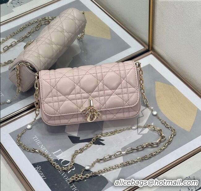 Buy Fashionable Dior My Dior - Dior Talk Phone Pouch in Cannage Lambskin Leather 9134 Powder Pink 2025
