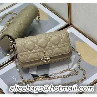 Cheapest Dior My Dior - Dior Talk Phone Pouch in Cannage Lambskin Leather 9134 Cream Apricot 2025