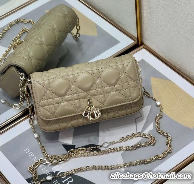 Cheapest Dior My Dior - Dior Talk Phone Pouch in Cannage Lambskin Leather 9134 Cream Apricot 2025