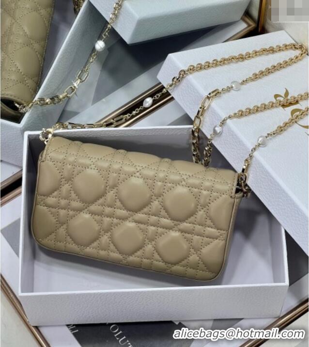 Cheapest Dior My Dior - Dior Talk Phone Pouch in Cannage Lambskin Leather 9134 Cream Apricot 2025