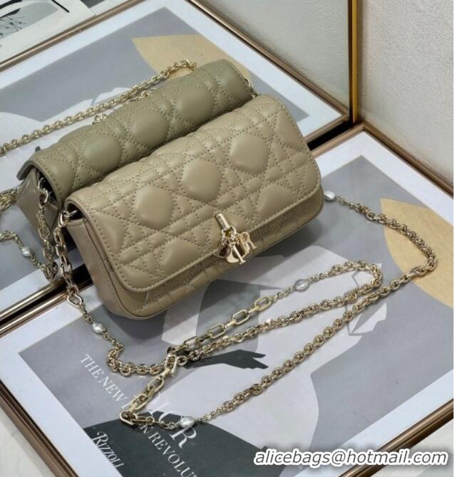 Cheapest Dior My Dior - Dior Talk Phone Pouch in Cannage Lambskin Leather 9134 Cream Apricot 2025