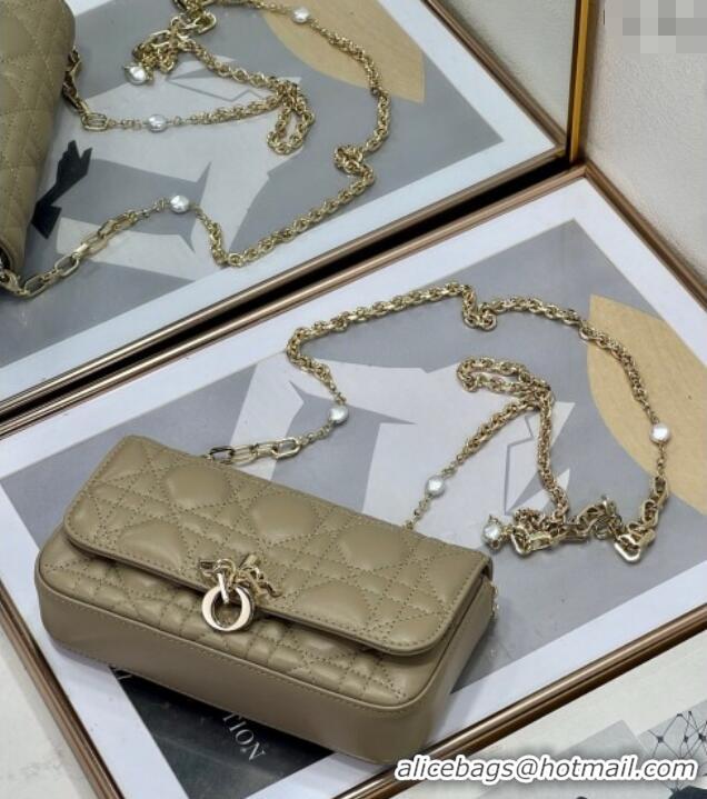 Cheapest Dior My Dior - Dior Talk Phone Pouch in Cannage Lambskin Leather 9134 Cream Apricot 2025