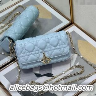 Luxury Cheap Dior My Dior - Dior Talk Phone Pouch in Cannage Lambskin Leather 9134 Space Blue 2025
