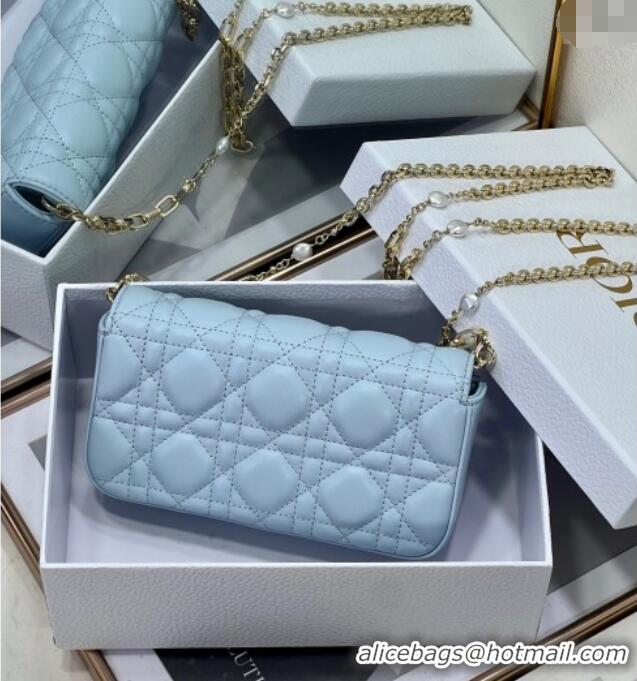 Luxury Cheap Dior My Dior - Dior Talk Phone Pouch in Cannage Lambskin Leather 9134 Space Blue 2025