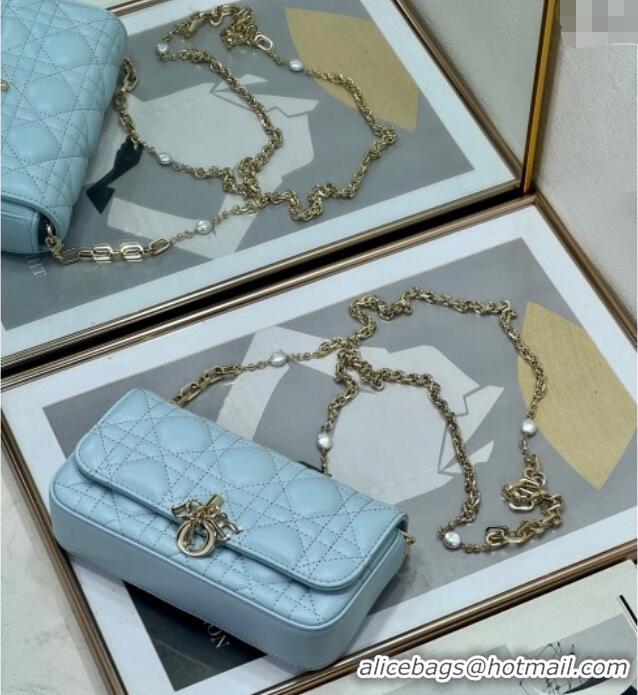 Luxury Cheap Dior My Dior - Dior Talk Phone Pouch in Cannage Lambskin Leather 9134 Space Blue 2025