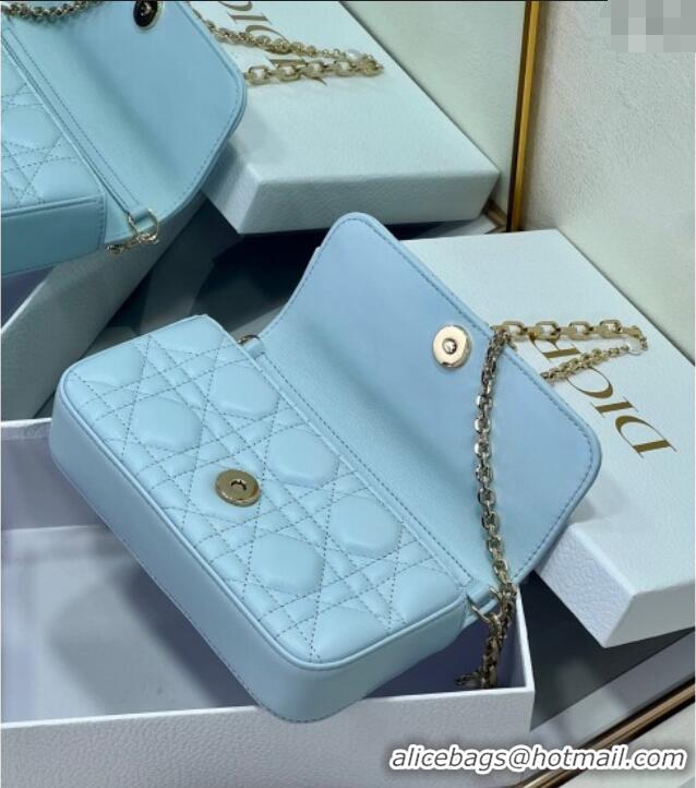 Luxury Cheap Dior My Dior - Dior Talk Phone Pouch in Cannage Lambskin Leather 9134 Space Blue 2025