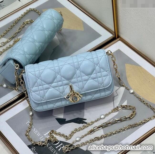 Luxury Cheap Dior My Dior - Dior Talk Phone Pouch in Cannage Lambskin Leather 9134 Space Blue 2025