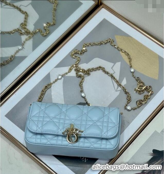 Luxury Cheap Dior My Dior - Dior Talk Phone Pouch in Cannage Lambskin Leather 9134 Space Blue 2025