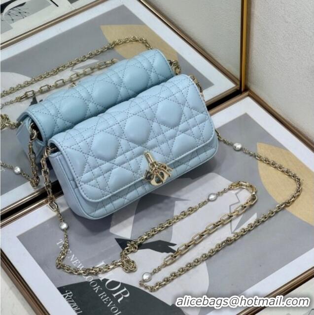 Luxury Cheap Dior My Dior - Dior Talk Phone Pouch in Cannage Lambskin Leather 9134 Space Blue 2025
