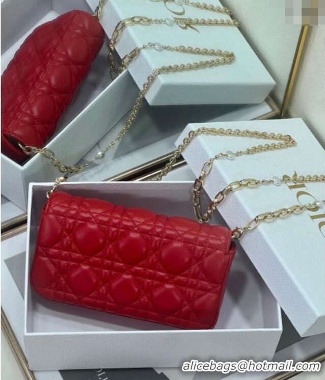Fashion Discount Dior My Dior - Dior Talk Phone Pouch in Cannage Lambskin Leather 9134 Red 2025