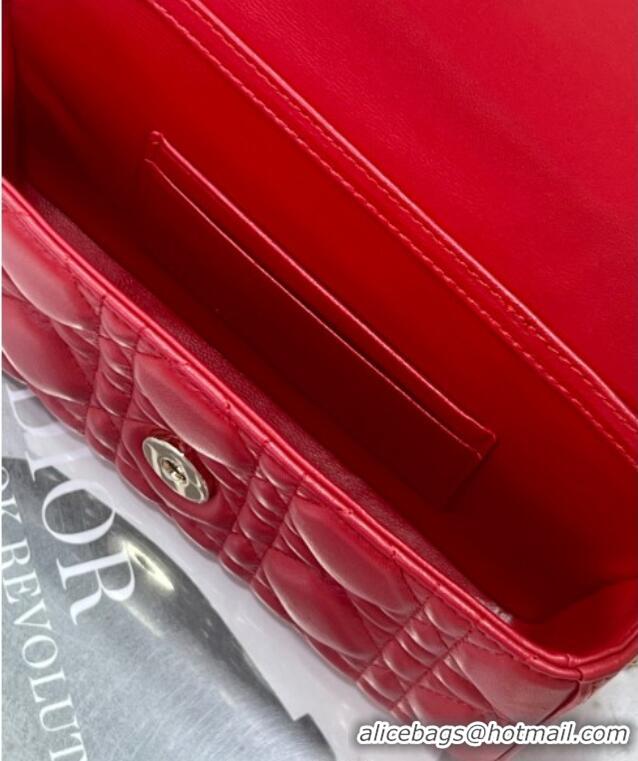 Fashion Discount Dior My Dior - Dior Talk Phone Pouch in Cannage Lambskin Leather 9134 Red 2025