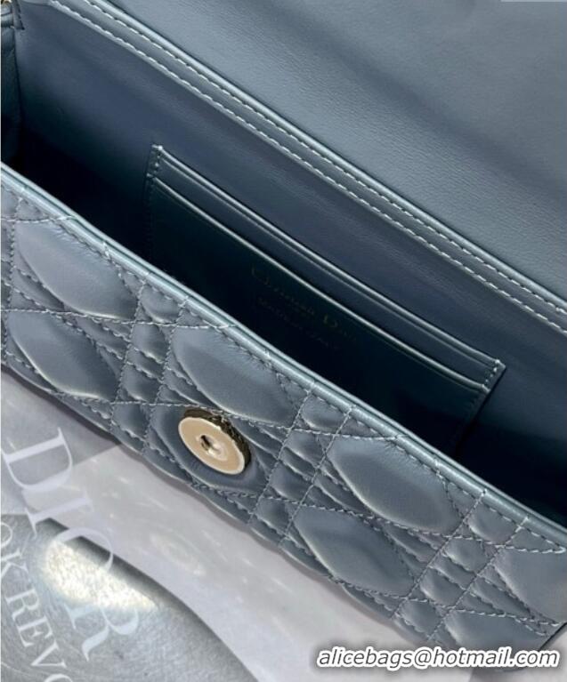 Good Quality Dior My Dior - Dior Talk Phone Pouch in Cannage Lambskin Leather 9134 Dusty Blue 2025