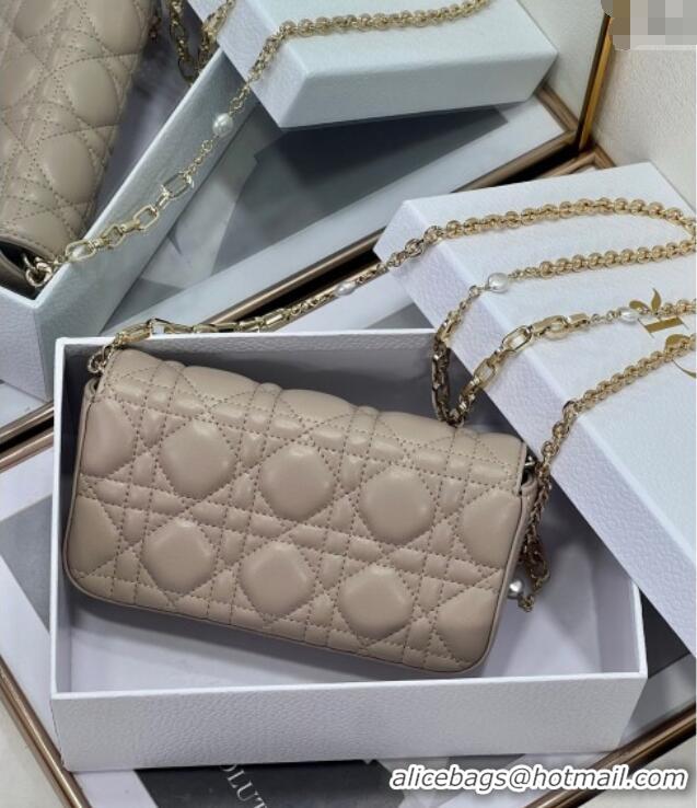 Well Crafted Dior My Dior - Dior Talk Phone Pouch in Cannage Lambskin Leather 9134 Powder Beige 2025