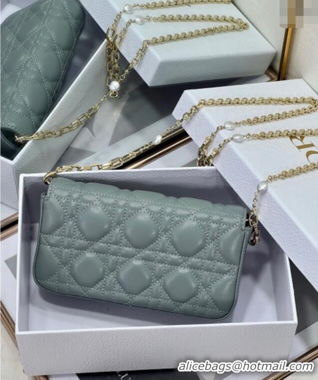 Fashion Discount Dior My Dior - Dior Talk Phone Pouch in Cannage Lambskin Leather 9134 Slate Grey 2025