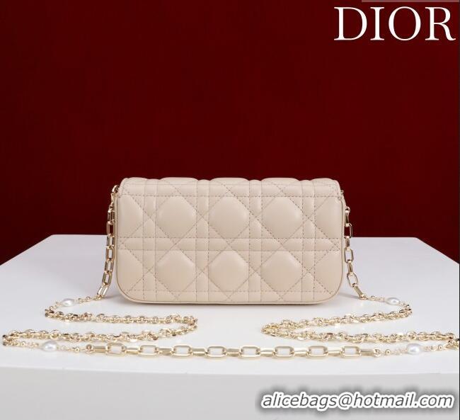 Pretty Style Dior My Dior - Dior Talk Phone Pouch in Cannage Lambskin Leather 9149 Nude 2025