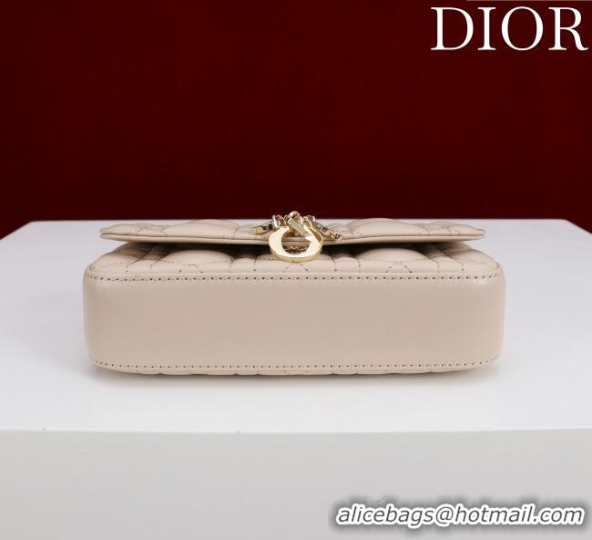 Pretty Style Dior My Dior - Dior Talk Phone Pouch in Cannage Lambskin Leather 9149 Nude 2025