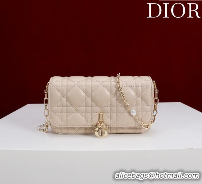 Pretty Style Dior My Dior - Dior Talk Phone Pouch in Cannage Lambskin Leather 9149 Nude 2025