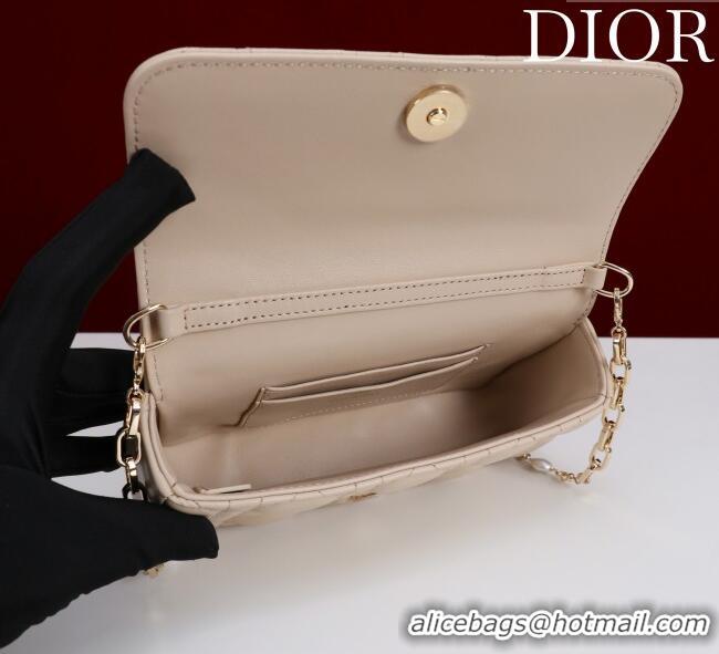 Pretty Style Dior My Dior - Dior Talk Phone Pouch in Cannage Lambskin Leather 9149 Nude 2025