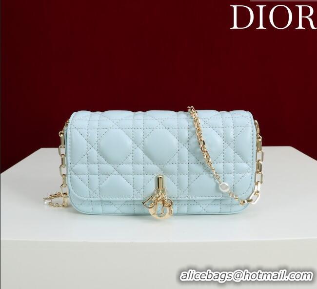 Low Cost Dior My Dior - Dior Talk Phone Pouch in Cannage Lambskin Leather 9149 Light Blue 2025