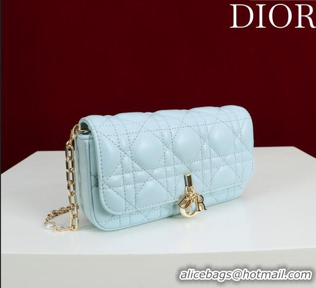 Low Cost Dior My Dior - Dior Talk Phone Pouch in Cannage Lambskin Leather 9149 Light Blue 2025