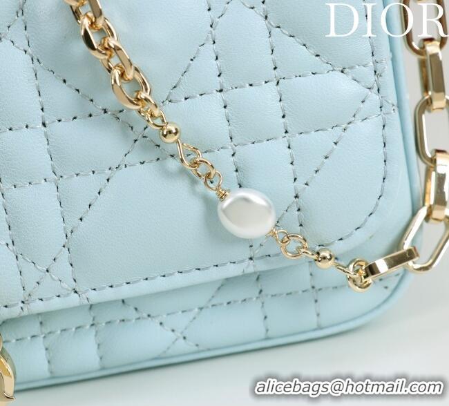 Low Cost Dior My Dior - Dior Talk Phone Pouch in Cannage Lambskin Leather 9149 Light Blue 2025