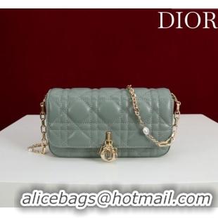 Well Crafted Dior My Dior - Dior Talk Phone Pouch in Cannage Lambskin Leather 9149 Dusty Green 2025