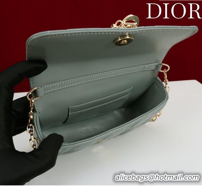 Well Crafted Dior My Dior - Dior Talk Phone Pouch in Cannage Lambskin Leather 9149 Dusty Green 2025