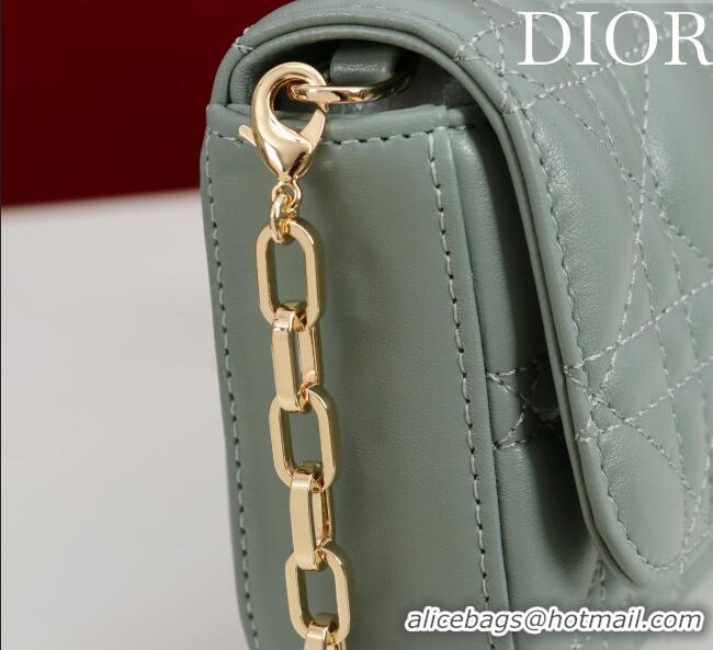 Well Crafted Dior My Dior - Dior Talk Phone Pouch in Cannage Lambskin Leather 9149 Dusty Green 2025