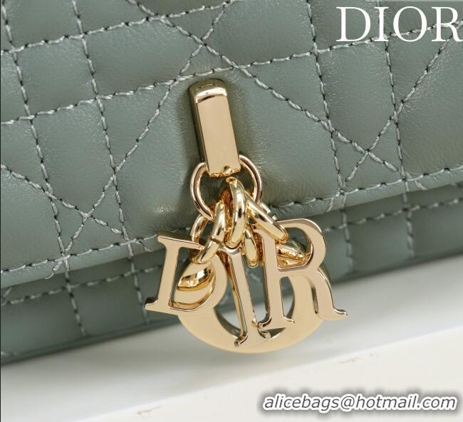 Well Crafted Dior My Dior - Dior Talk Phone Pouch in Cannage Lambskin Leather 9149 Dusty Green 2025