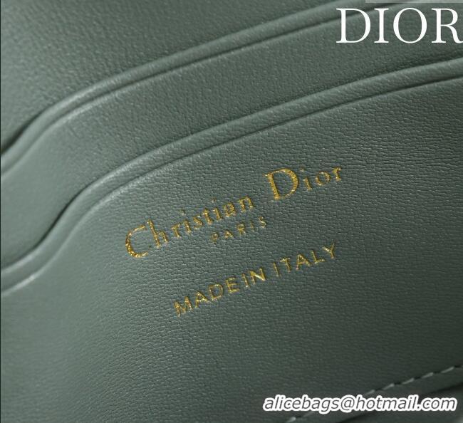 Well Crafted Dior My Dior - Dior Talk Phone Pouch in Cannage Lambskin Leather 9149 Dusty Green 2025