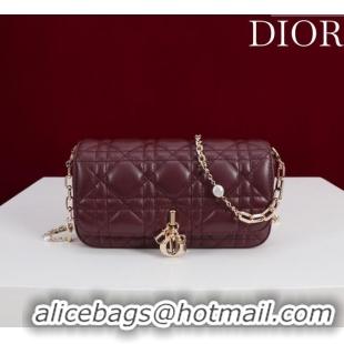 Good Quality Dior My Dior - Dior Talk Phone Pouch in Cannage Lambskin Leather 9149 Dark Burgundy 2025