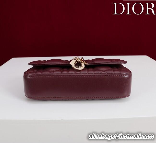 Good Quality Dior My Dior - Dior Talk Phone Pouch in Cannage Lambskin Leather 9149 Dark Burgundy 2025