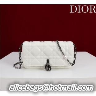 Buy Classic Dior My Dior - Dior Talk Phone Pouch in Cannage Lambskin 9149 White/Black 2025