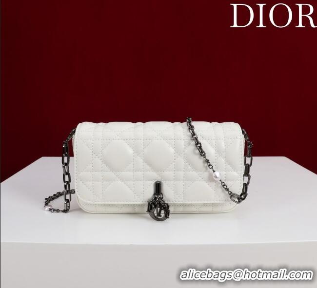 Buy Classic Dior My Dior - Dior Talk Phone Pouch in Cannage Lambskin 9149 White/Black 2025