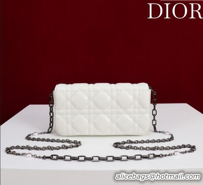 Buy Classic Dior My Dior - Dior Talk Phone Pouch in Cannage Lambskin 9149 White/Black 2025