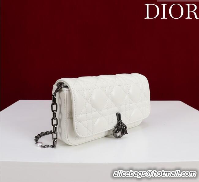 Buy Classic Dior My Dior - Dior Talk Phone Pouch in Cannage Lambskin 9149 White/Black 2025