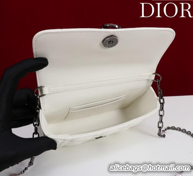 Buy Classic Dior My Dior - Dior Talk Phone Pouch in Cannage Lambskin 9149 White/Black 2025