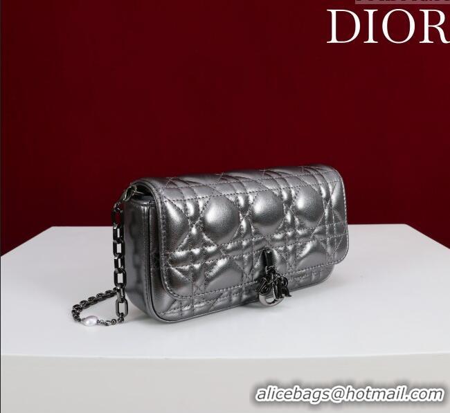 Market Sells Dior My Dior - Dior Talk Phone Pouch in Cannage Lambskin 9149 Grey/Black 2025