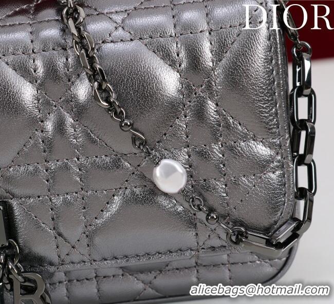 Market Sells Dior My Dior - Dior Talk Phone Pouch in Cannage Lambskin 9149 Grey/Black 2025