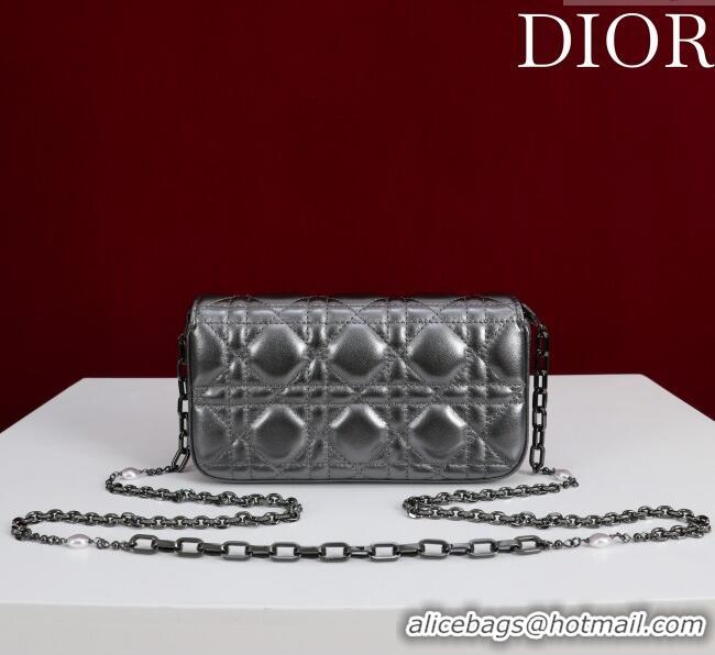 Market Sells Dior My Dior - Dior Talk Phone Pouch in Cannage Lambskin 9149 Grey/Black 2025