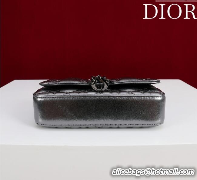 Market Sells Dior My Dior - Dior Talk Phone Pouch in Cannage Lambskin 9149 Grey/Black 2025