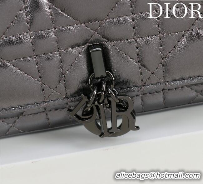 Market Sells Dior My Dior - Dior Talk Phone Pouch in Cannage Lambskin 9149 Grey/Black 2025