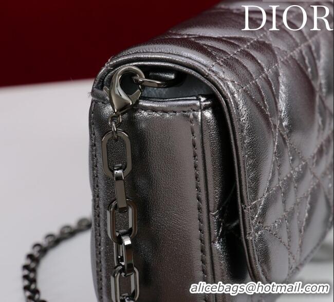 Market Sells Dior My Dior - Dior Talk Phone Pouch in Cannage Lambskin 9149 Grey/Black 2025