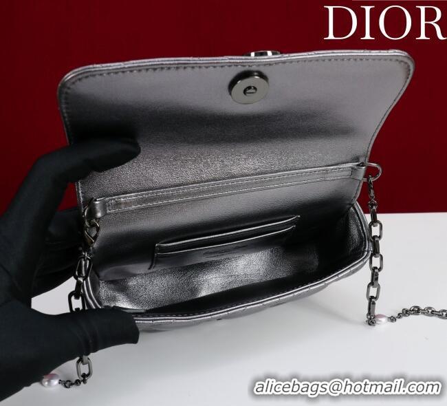 Market Sells Dior My Dior - Dior Talk Phone Pouch in Cannage Lambskin 9149 Grey/Black 2025