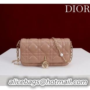 Best Product Dior My Dior - Dior Talk Phone Pouch in Cannage Lambskin Leather 9149 Rose Beige 2025