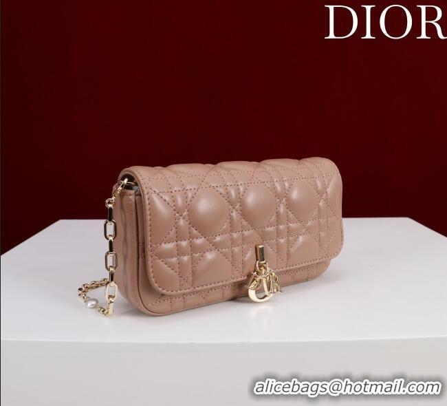 Best Product Dior My Dior - Dior Talk Phone Pouch in Cannage Lambskin Leather 9149 Rose Beige 2025