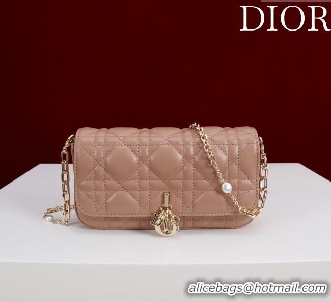 Best Product Dior My Dior - Dior Talk Phone Pouch in Cannage Lambskin Leather 9149 Rose Beige 2025