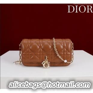 Buy Classic Dior My Dior - Dior Talk Phone Pouch in Cannage Lambskin Leather 9149 Brown 2025