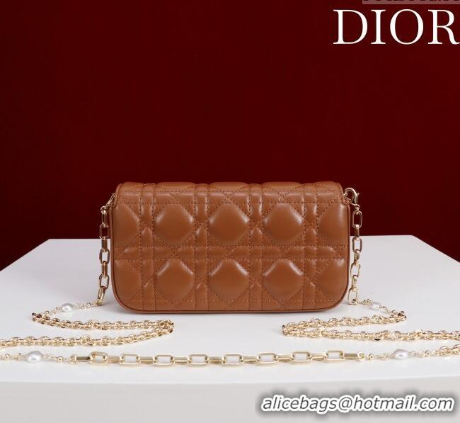 Buy Classic Dior My Dior - Dior Talk Phone Pouch in Cannage Lambskin Leather 9149 Brown 2025